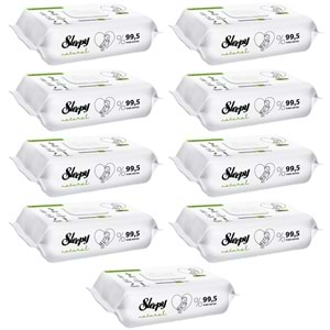 Sleepy Islak Havlu Mendil 90 Yaprak Natural Yenidoğan 9 Lu Set 810 Yaprak Plastik Kapaklı