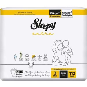 Sleepy Bebek Bezi Extra Beden:3 (4-10KG) Midi 560 Adet Mega Ultra Pk (5PK*112)