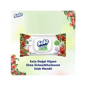 Solo Islak Havlu Mendil 50 Yaprak Limon & Biberiye-Elma Sirkesi & Karbonat (12 Li Karma Set)