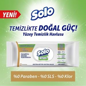Solo Yüzey Temizlik Havlusu - Mendili 100 Yaprak Beyaz Sabun Ferahlığı (3 Lü Set) 300 Yaprak