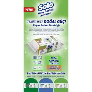 Solo Yüzey Temizlik Havlusu - Mendili 100 Yaprak Beyaz Sabun Ferahlığı (3 Lü Set) 300 Yaprak