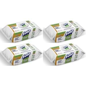 Solo Yüzey Temizlik Havlusu - Mendili 100 Yaprak Beyaz Sabun Ferahlığı (4 Lü Set) 400 Yaprak