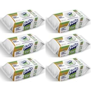 Solo Yüzey Temizlik Havlusu - Mendili 100 Yaprak Beyaz Sabun Ferahlığı (6 Lı Set) 600 Yaprak