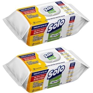 Solo Yüzey Temizlik Havlusu - Mendili 100 Yaprak Limon & Portakal Tazeliği (2 Li Set) 200 Yaprak