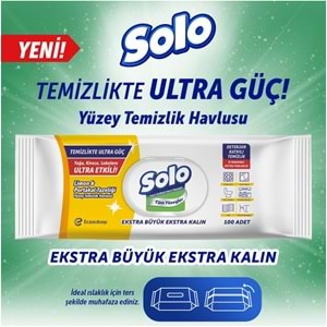 Solo Yüzey Temizlik Havlusu - Mendili 100 Yaprak Limon & Portakal Tazeliği (9 Lu Set) 900 Yaprak