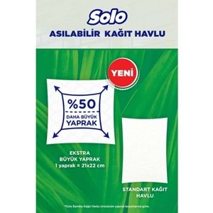 Solo Asılabilir Kağıt Havlu (Hijyenik ve Pratik Kullanım İçin Uygun) (18 Li Set)