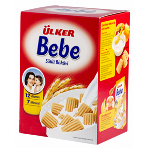 Ülker Sütlü Bebe Bisküvisi 800GR (12 Vitaminli 7 Minarelli) Kutu (3 Lü Set)
