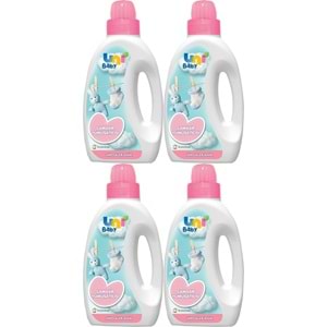Uni Baby Çamaşır Yumuşatıcı 1500Ml Hassas Ciltler İçin/Hipoalerjenik (Pembe) (4 Lü Set)