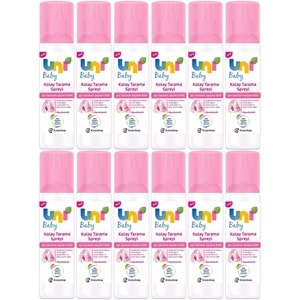 Uni Baby Kolay Saç Tarama Spreyi 200ML (Yeni) Zor Taranan Saçlara Özel (12 Li Set)
