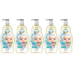 Uni Baby Bebek Saç ve Vücut Şampuanı 700ML Klasik (Pompalı) (5 Li Set)