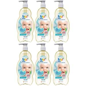 Uni Baby Bebek Saç ve Vücut Şampuanı 700ML Klasik (Pompalı) (6 Lı Set)