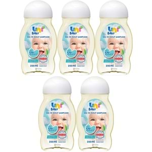 Uni Baby Bebek Saç ve Vücut Şampuanı 200ML Klasik (5 Li Set)