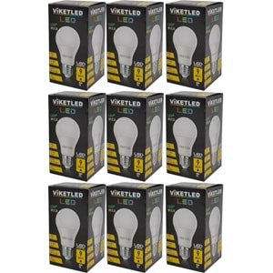 Viketled Led Ampül Beyaz-White 9W (9 Lu Set)