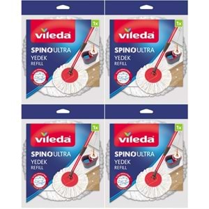 Vileda Spino Ultra Yedek Mop Paspas Ucu (%100 Mikrofiber) (4 Lü Set)