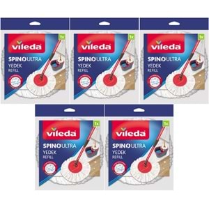 Vileda Spino Ultra Yedek Mop Paspas Ucu (%100 Mikrofiber) (5 Li Set)