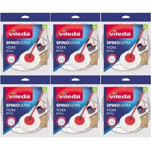 Vileda Spino Ultra Yedek Mop Paspas Ucu (%100 Mikrofiber) (6 Lı Set)