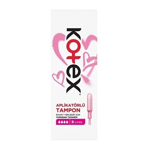 Kotex Aplikatörlü Tampon 8 Adet Süper Tekli Pk