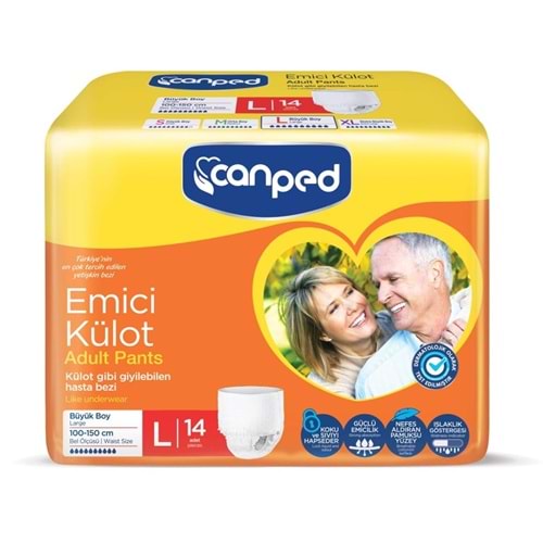 Canped Emici Külot Pants Hasta Yetişkin Bezi L - Büyük - Large 14 Adet Ekonomik Pk