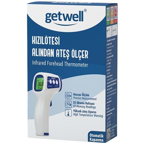 Getwell Ateş Ölçer Kızıl Ötesi Alından - Temassız - Uzaktan (Yetişkin & Bebek & Çocuk)