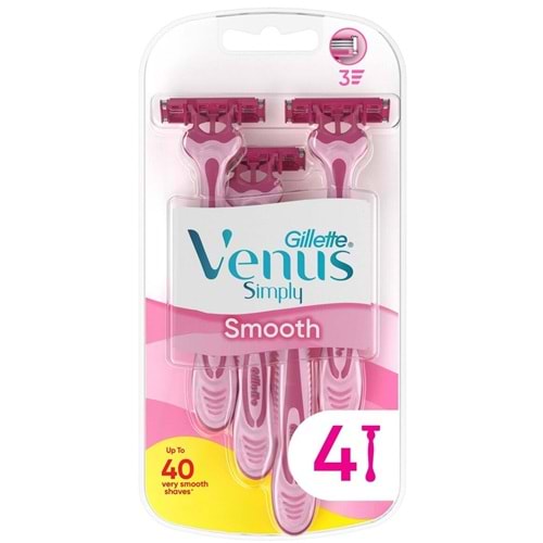 Gillette Venus Gillette Simply Venüs 3 Kullan At Tıraş Bıçağı Kadınlar İçin (Paket İçeriği 4 Adet)