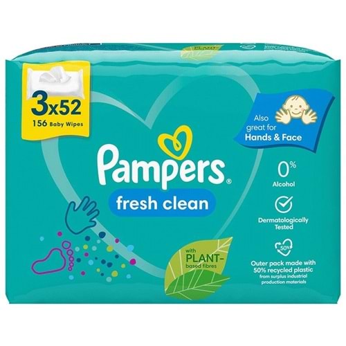 Prima Islak Havlu Mendil Temiz ve Ferah (Bitki Bazlı) 52 Yaprak (3 Lü Pk) 156 Yaprak