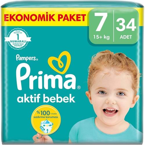 Prima Bebek Bezi Beden:7 (15+KG) XX Large 34 Adet Ekonomik Pk