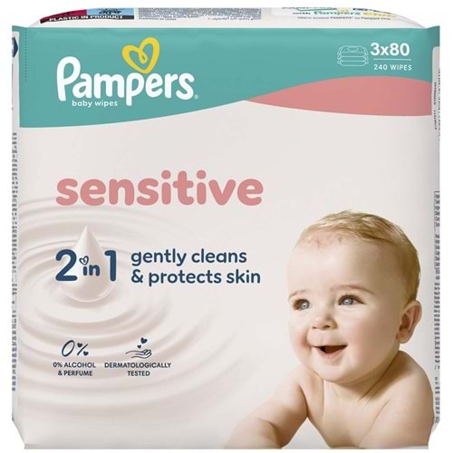 Prima Pampers Islak Havlu Mendil Sensitive 80 Yaprak (3 Lü Pk) 240 Yaprak