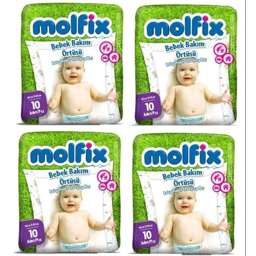 Molfix Bebek Bakım Alt Açma Örtüsü 4 Lü Set 40 Adet (4Pk*10)