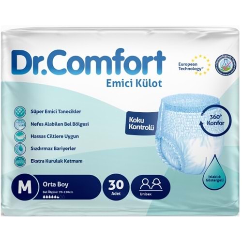 Dr.Comfort Yetişkin Bezi Emici Külot M - Orta - Medium 30 Adet Tekli Pk