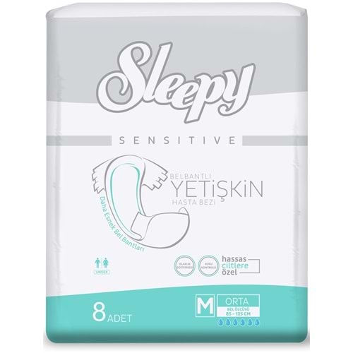 Sleepy Hasta Bezi Bel Bantlı Medium - Orta Boy 8 Adet Ekonomik Pk
