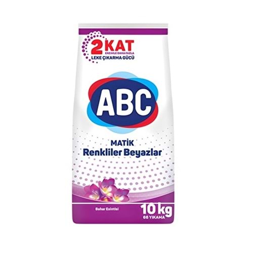 Abc Matik Toz Çamaşır Deterjanı 10KG Sık Yıkananlar Beyazlar & Renkliler (66 Yıkama)