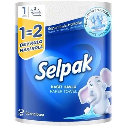 Selpak Kağıt Havlu (3 Katlı) Dev Rulo Pk