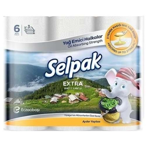 Selpak Kağıt Havlu (3 Katlı) 6 Lı Pk Extra