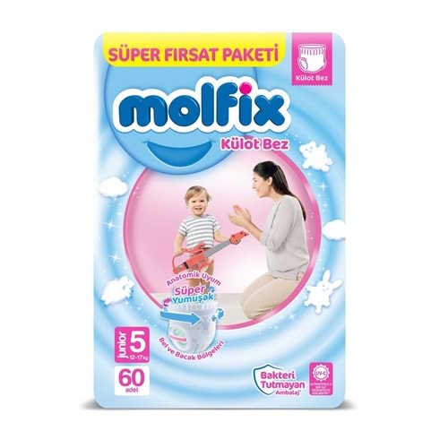Molfix Külot Bebek Bezi Beden:5 (12-17Kg) Junior 60 Adet Süper Fırsat Pk