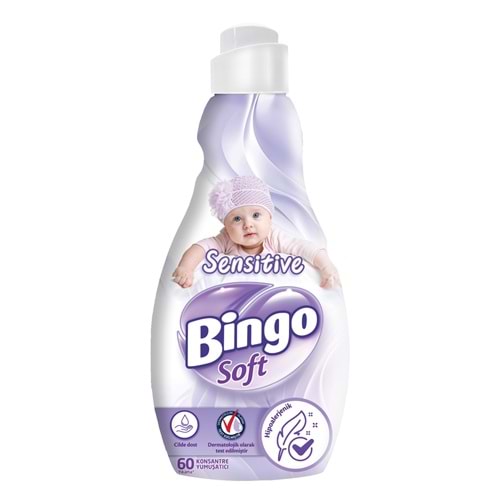 Bingo Soft Çamaşır Yumuşatıcı Konsantre 1440ML Sensitive (Hipoalerjenik)