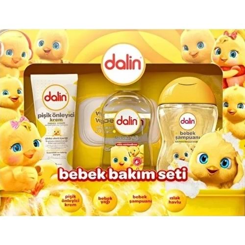Dalin Bebek Bakım Seti 4 Parça (Kutulu) Yenidoğan Seti