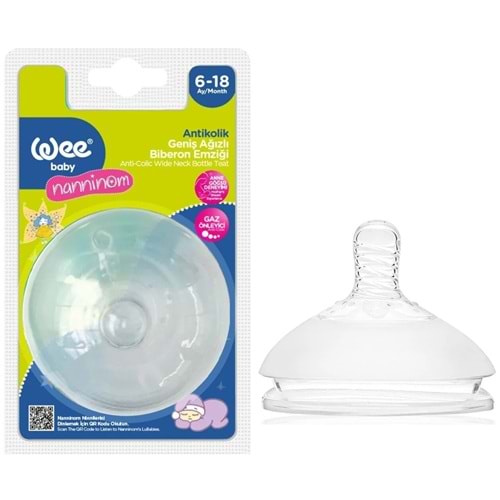 Wee Baby Nanninom Geniş Ağızlı Biberon Emziği 6-18 Ay (Kod-286)