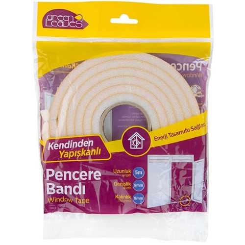 GreenLeaves Süngerli Pencere Bandı 5 Metre