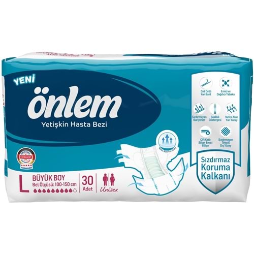 Önlem Hasta Bezi Bel Bantlı Tekstil Yüzey L - Large - Büyük (30 Adet)