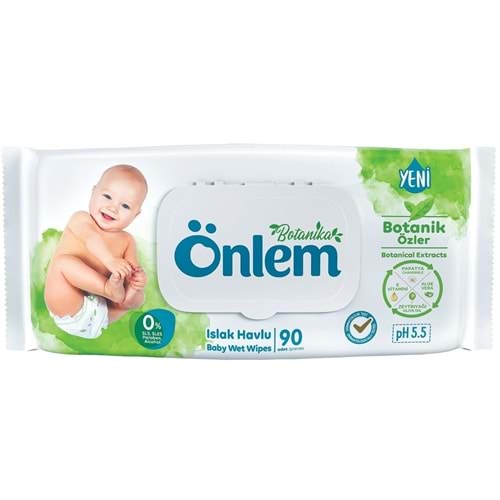 Önlem Islak Havlu Mendil 90 Yaprak Botanika Özlü Plastik Kapaklı