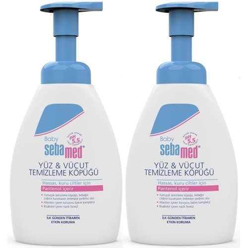 Sebamed Bebek Saç Yüz ve Vücut Köpüğü 400ML (pH 5.5 Yenidoğan Hassas Cilt) (2 Li Set)