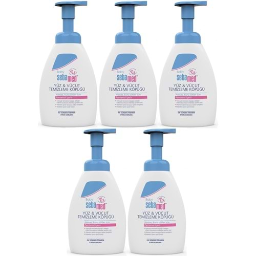 Sebamed Bebek Saç Yüz ve Vücut Köpüğü 400ML (pH 5.5 Yenidoğan Hassas Cilt) (5 Li Set)