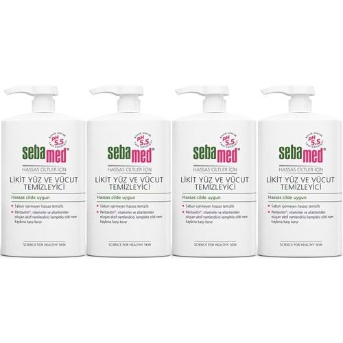 Sebamed Yüz ve Vücut Temizleyici Likit 300 ML (4 Lü Set)