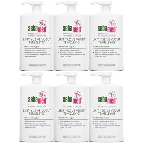 Sebamed Yüz ve Vücut Temizleyici Likit 300 ML (6 Lı Set)