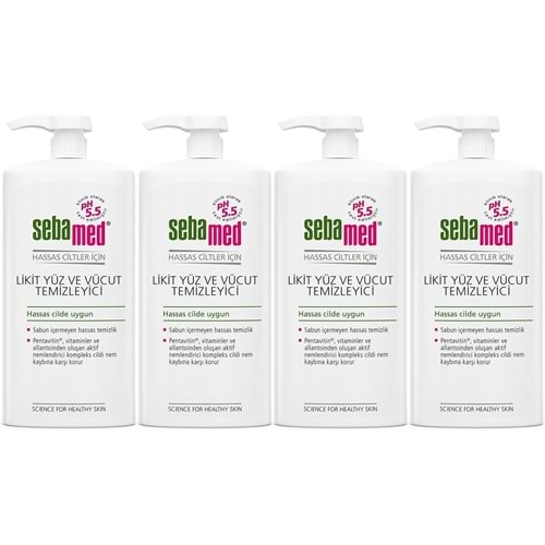 Sebamed Yüz ve Vücut Temizleyici Likit 750 ML (4 Lü Set)