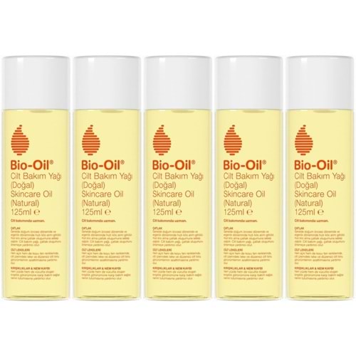 Bio-Oil %100 Natural Çatlak & Leke Karşıtı Nemlendirici Doğal Cilt Bakım Yağı 125ML (5 Li Set)