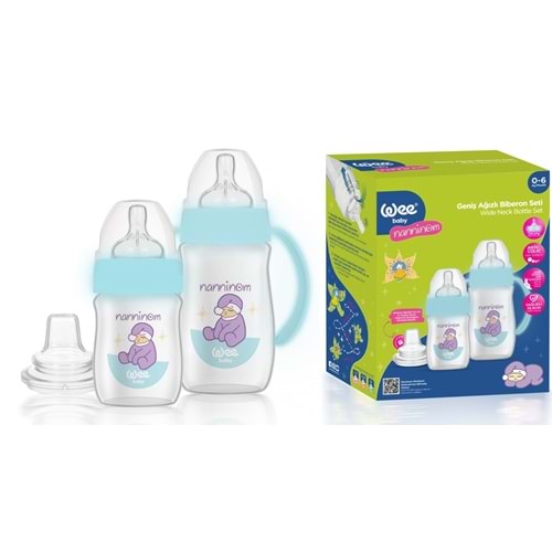 Wee Baby Nanninom Geniş Ağızlı Biberon Seti 0-6 Ay (İçeriği 3 Parça)
