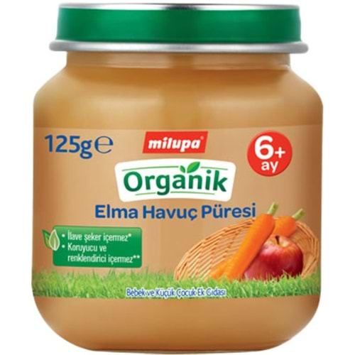 Milupa Organik Kavanoz Maması Püre 125GR Elma Havuç