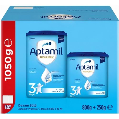 Nutrıcıa Aptamil Pronutra 1050GR (800+250GR) Devam Sütü No:3 (9-12 Ay) Avantaj Pk