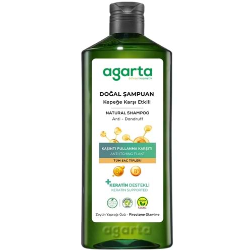 Agara Doğal Şampuan 400 ML Kepek Karşı Etkili - Kaşıntı Pullanma Karşıtı